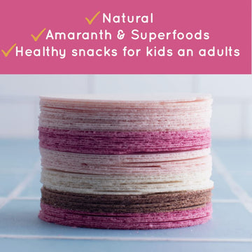 Ra Ces Del Huerto. Amaranth Wafers Thins-Obleas - Low Calorie Snack. (Yellow (Banana, Mango, Pineapple), 6 Pack)