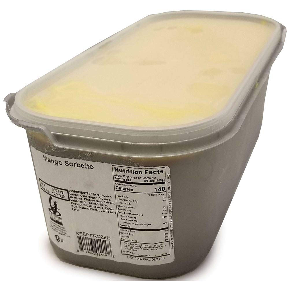 G.S. Gelato Mango Sorbetto, 4.31 Liter -- 1 each.