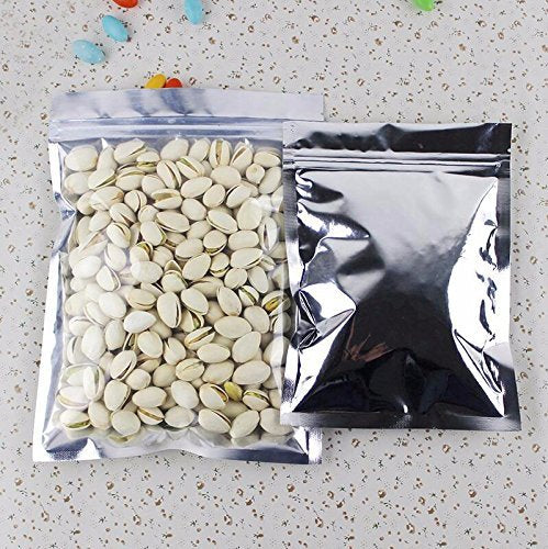 500 Pack 16X24Cm (63X94 Inch) Clear Front Resealable Heat Seal Bags For Zip Bulk Food Storage Lock Bag Reclosable Airtight Foil