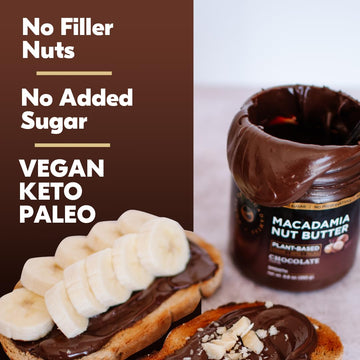 House Of Macadamias Macadamia Nut Butter, Chocolate - 8.8Oz - No Added Sugar, No Palm Oil, Plant-Based, No Artificial Ingredient