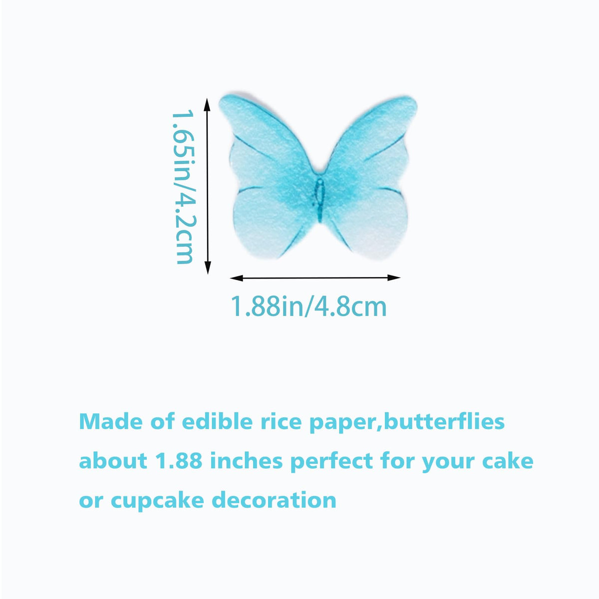 48 Pcs Edible Butterfly Cake Toppers Wafer Paper Butterfly Cupcake Toppers Edible Butterflies Decorations For Happy Birthday Wed