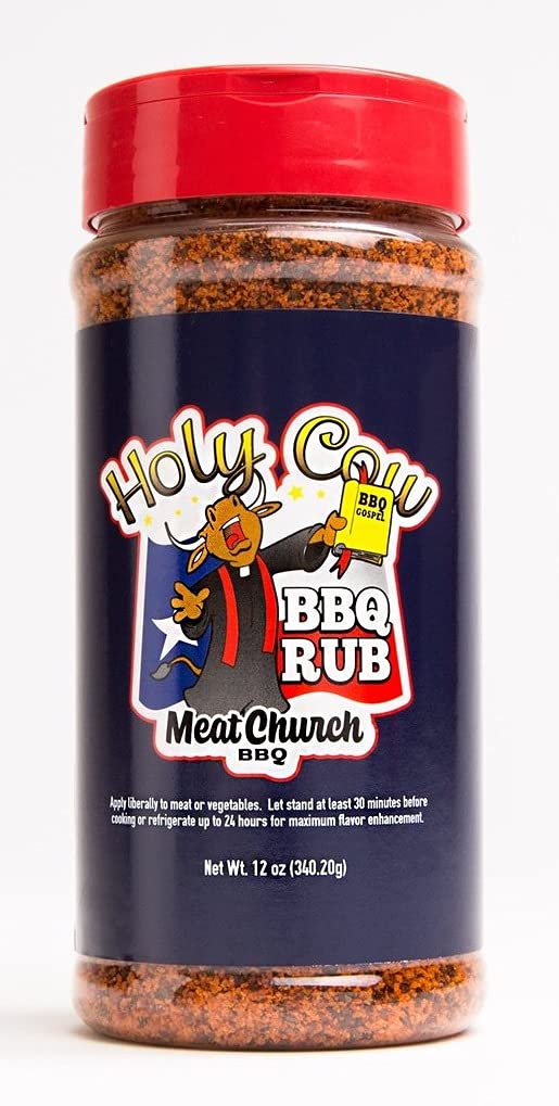 Meat Church BBQ Rub Combo: Two Bottles of Holy Cow (12 oz) BBQ Rub and Seasoning for Meat and Vegetables, Gluten Free, Total of