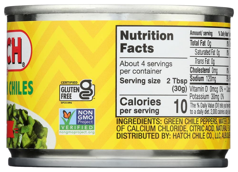 Hatch Diced Green Chiles 4Oz Hot (Qty 6)