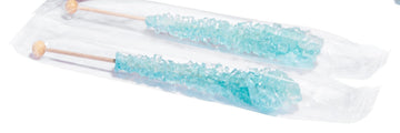 Candy Envy - Light Blue Rock Candy Sugar Sticks - Cotton Candy Flavored - 24 Indiv. Wrapped