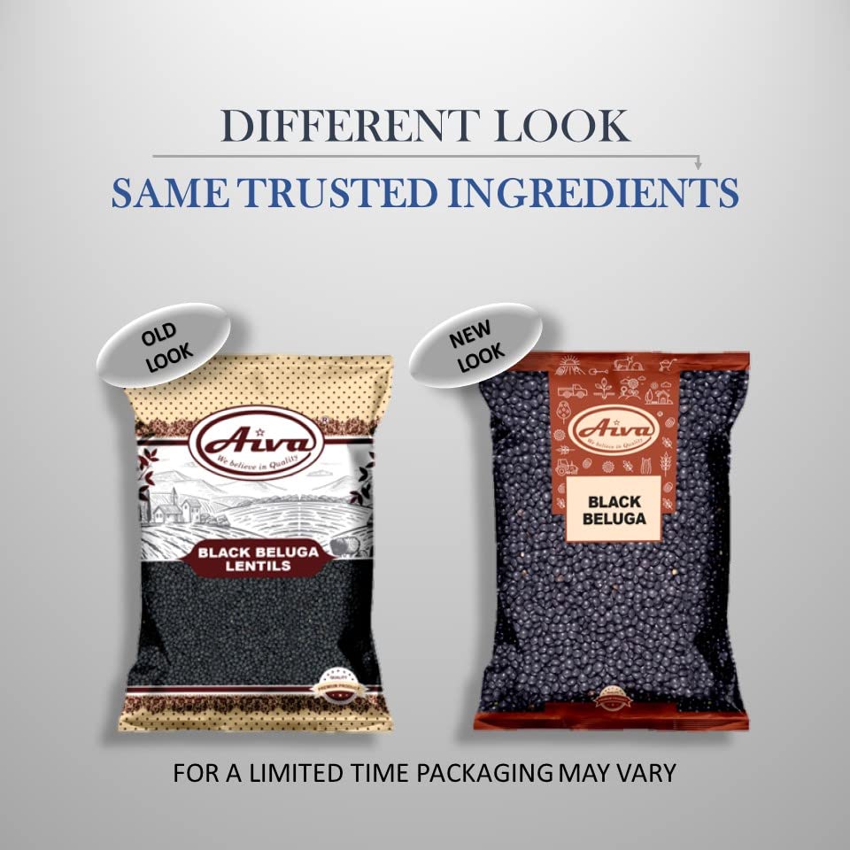 AIVA Black Beluga Lentils – Premium Whole Lentils for Soups & Salads, 64 Ounce