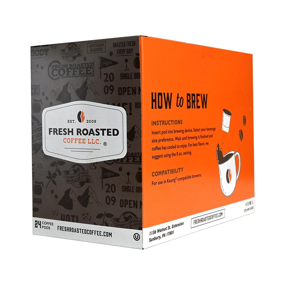 Fresh Roasted Coffee, Mocha, Flavored Coffee Pods, 96 Count