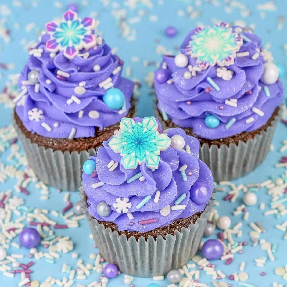 Sweets & Boutique Frozen Sprinkles for Cake Decorating - Blue & White, 3 Ounce, Snow Queen
