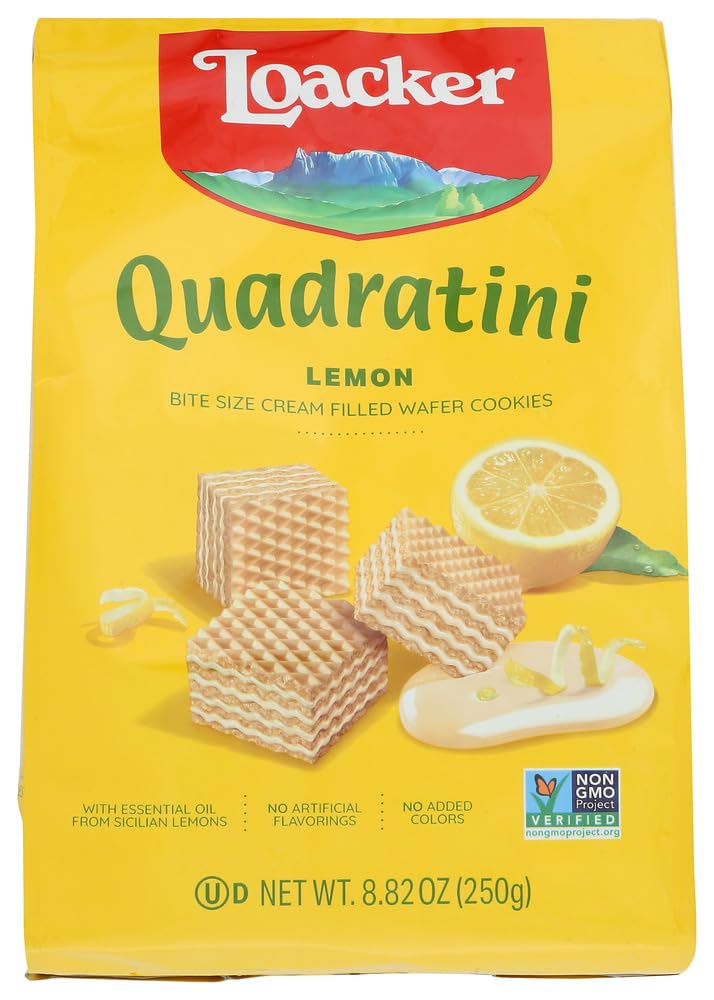 Loacker Wafer Cookie - Quadratini - Lemon Creme - 8.82 oz - case of 8 - - - - - -