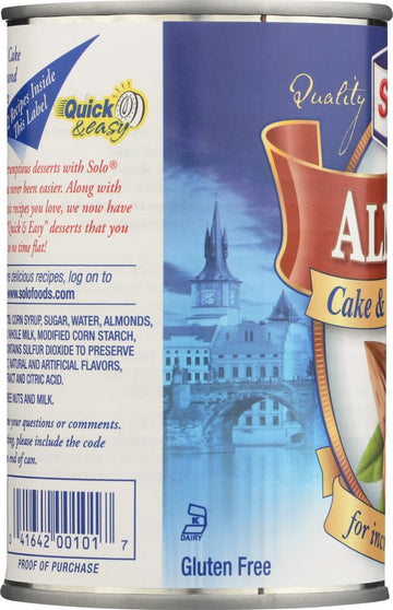Solo Almond Cake and Pastry Filling 12.5oz, Pack of 6