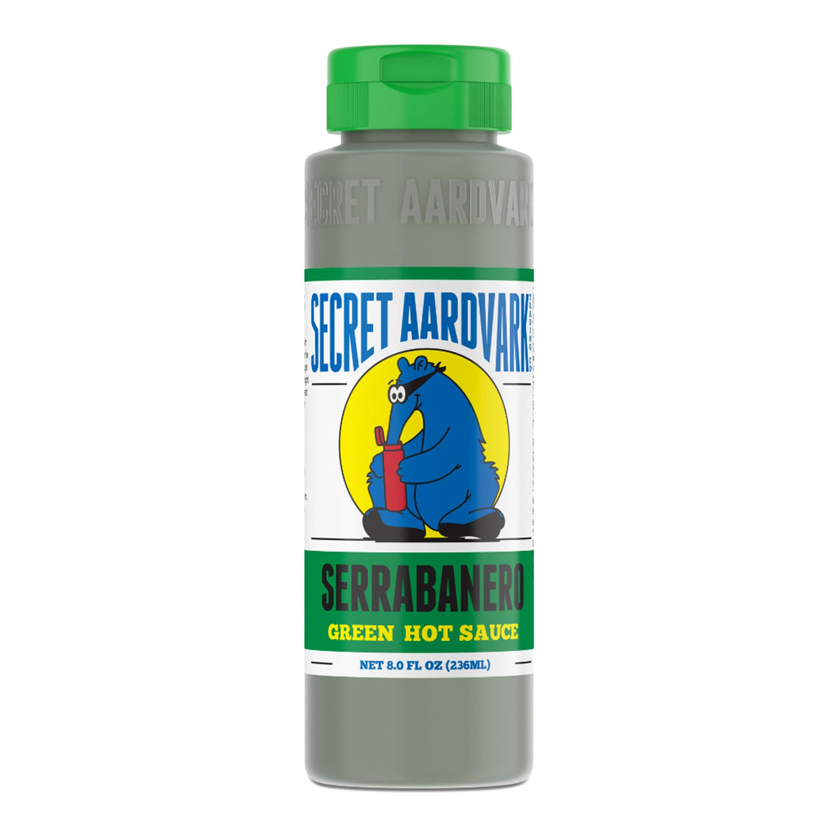 Secret Aardvark Serrabanero Hot Sauce - Serrano & Green Habanero Hot Sauce Green Spicy Sauce Non-Gmo Low Carb Low Sugar Green Hot Sauce & Marinade - 8 Fl Oz 1 Pack