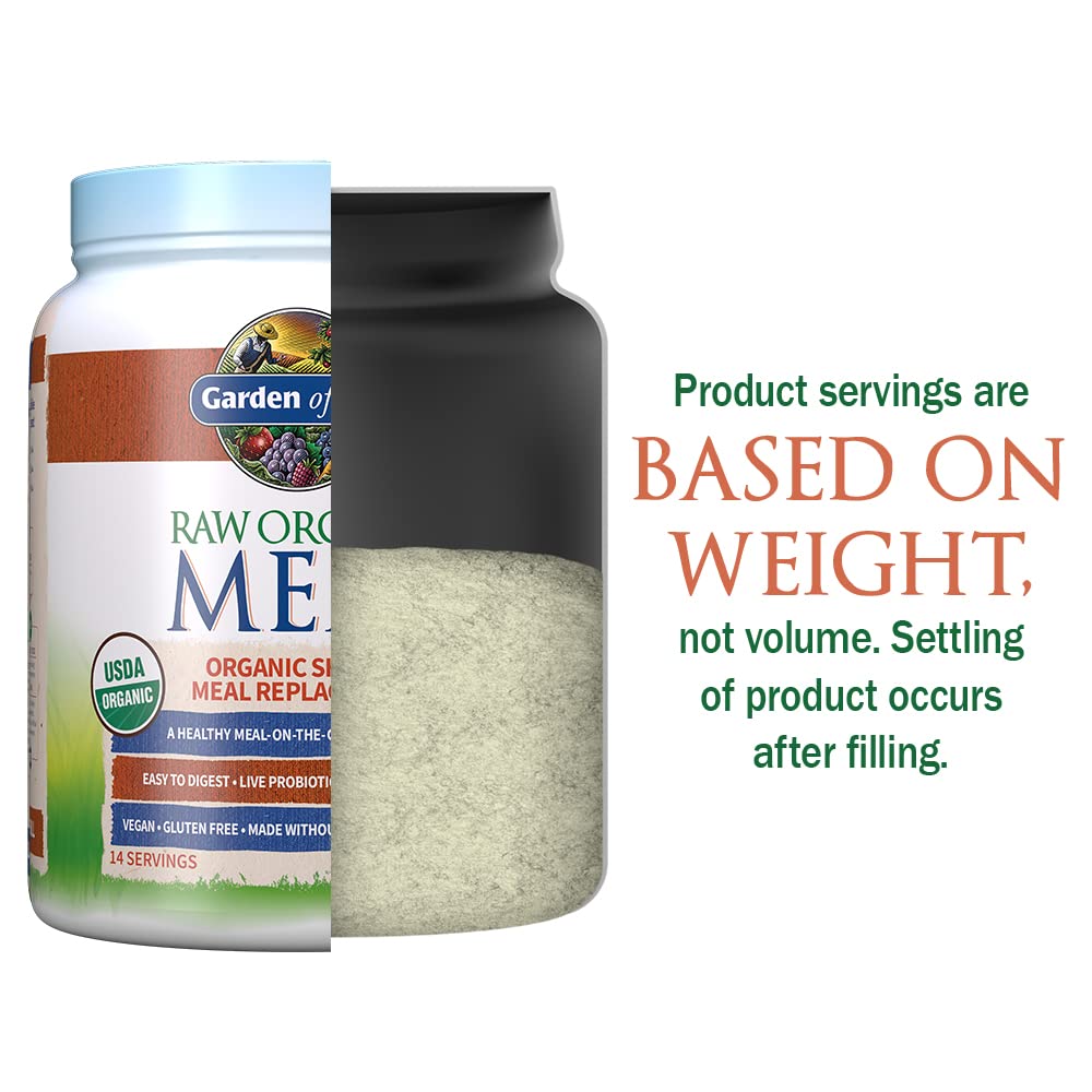 Garden of Life Meal Replacement Vanilla Chai Powder, 14 Servings, Organic Raw Plant Based Protein Powder, Vegan, Gluten-Free 16