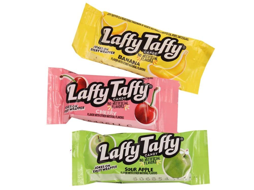 Laffee Taffy 3Lb Bag Of Delicious Assortment - Cherry, Sour Apple, & Banana Flavors - Freshly Packed By Snackadilly