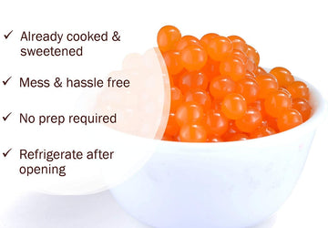 3 Flavors Popping Boba Pearls Bursting Tea Balls Drink & Dessert Topping, Passion, Pomegranate, Strawberry, Flavored Bubble Tea Pearls, And No Artificial Colors (Passion Fruit, Pomegranate, Strawberry, 1 Pound Pack Of 3)