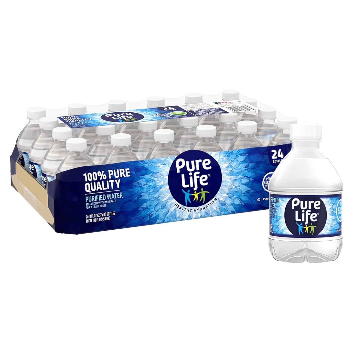 ADVENTURE BOX Purified Water, 8 Fl Oz, Plastic Bottled Water, 24 Pack