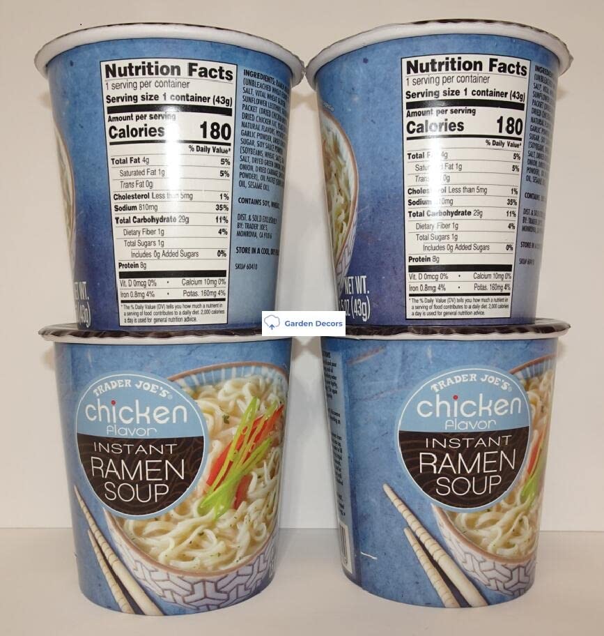 Trader Joe's Chicken Flavor Instant Ramen Soup, 1.5oz (Four Cups)