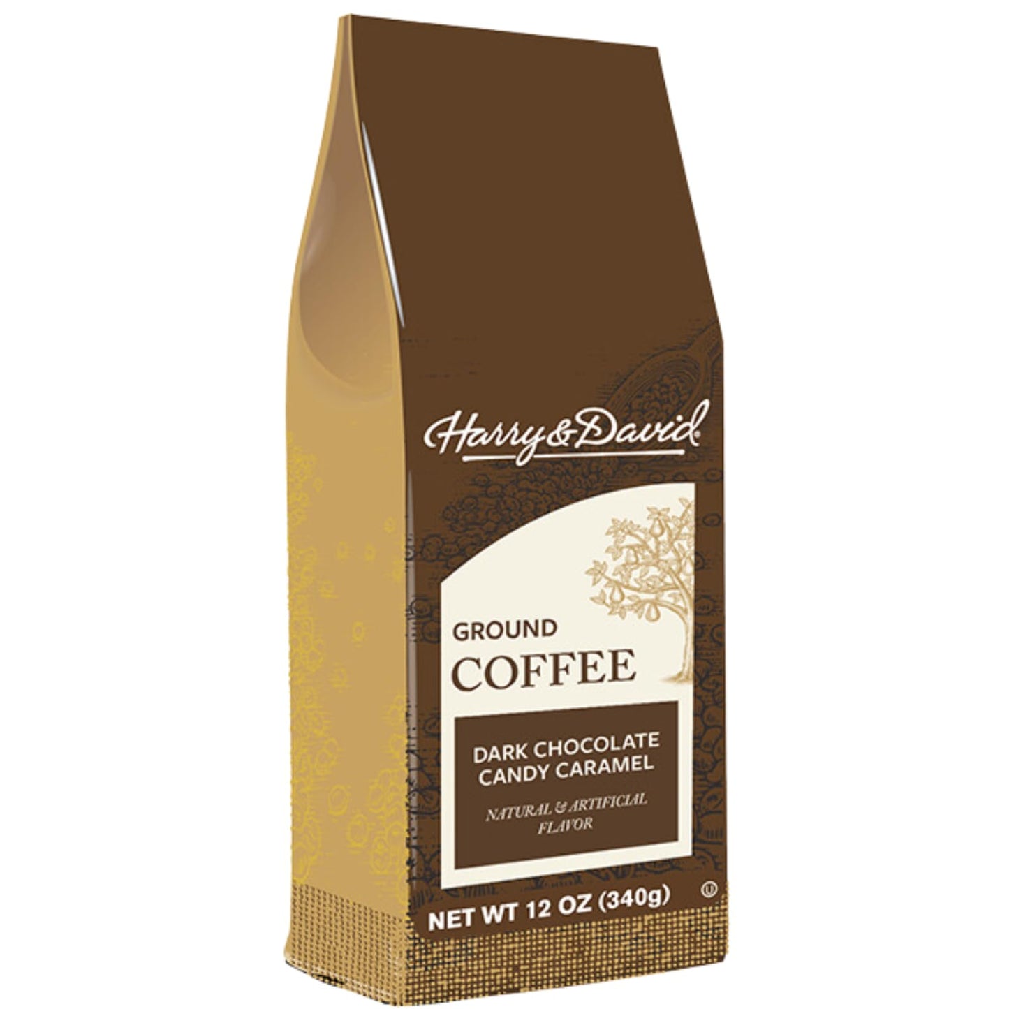 Harry & David Coffee - Dark Chocolate Caramel Flavored Medium Roast Arabica Ground Coffee - 12 Ounce