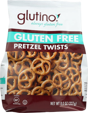 Glutino Gluten Free Pretzel Twists, 8-Ounce Bags (Pack of 12)