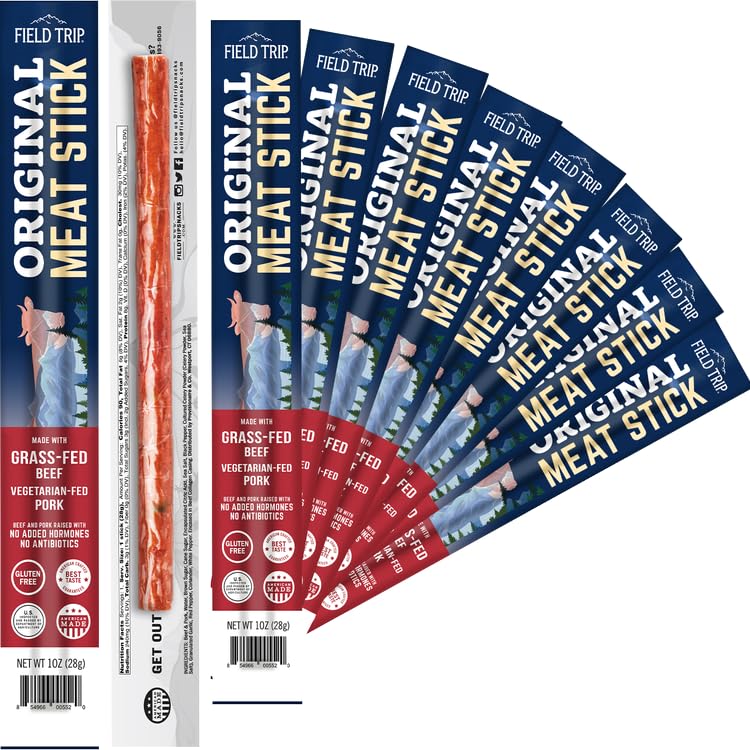 Field Trip Grass Fed Oriflavor Blendal Jerky Snack Sticks Keto Paleo Gluten Free Allergy Friendly Snack High Protein 90 Calorie Snack 1Oz 10 Pack