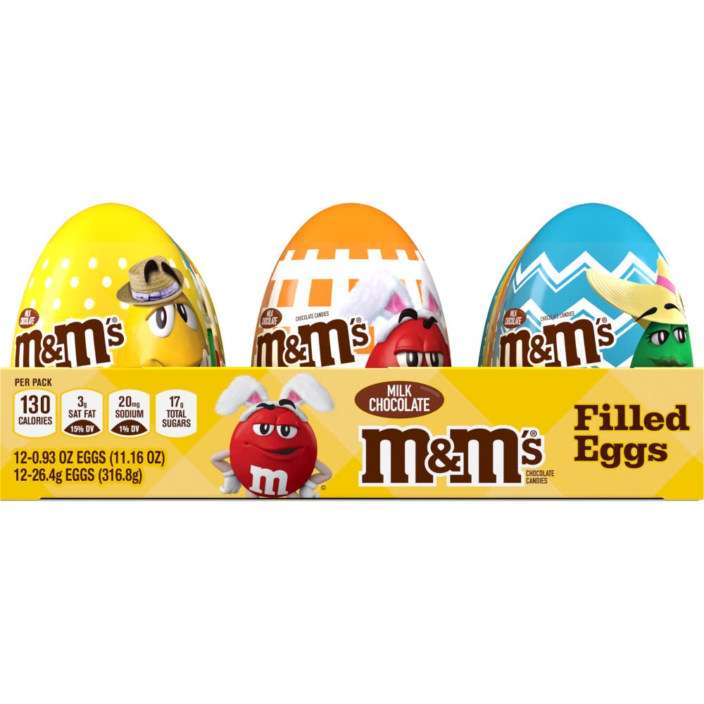 M&MS Easter Egg Milk Chocolate Candy, 0.93 oz 12 Pack