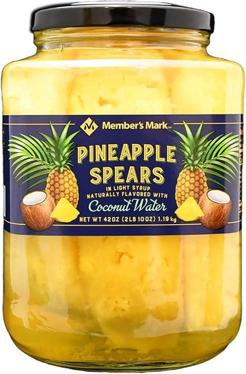Member's Mark Pineapple Spears in Coconut Water, 42 Ounce, 2.6 Pound Pack