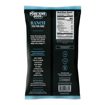Pork King Good Ranch Pork Rinds (Chicharrones) (24 Pack) Keto Snacks