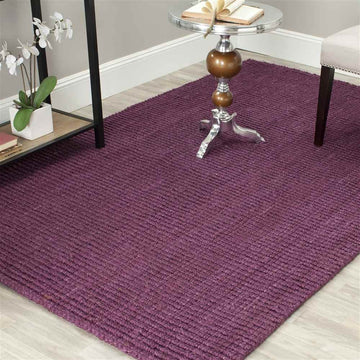Safavieh Natural Fiber Collection 3 X 5 Purple Nf447B Handmade Chunky Textured Premium Jute 075-Inch Thick Area Rug