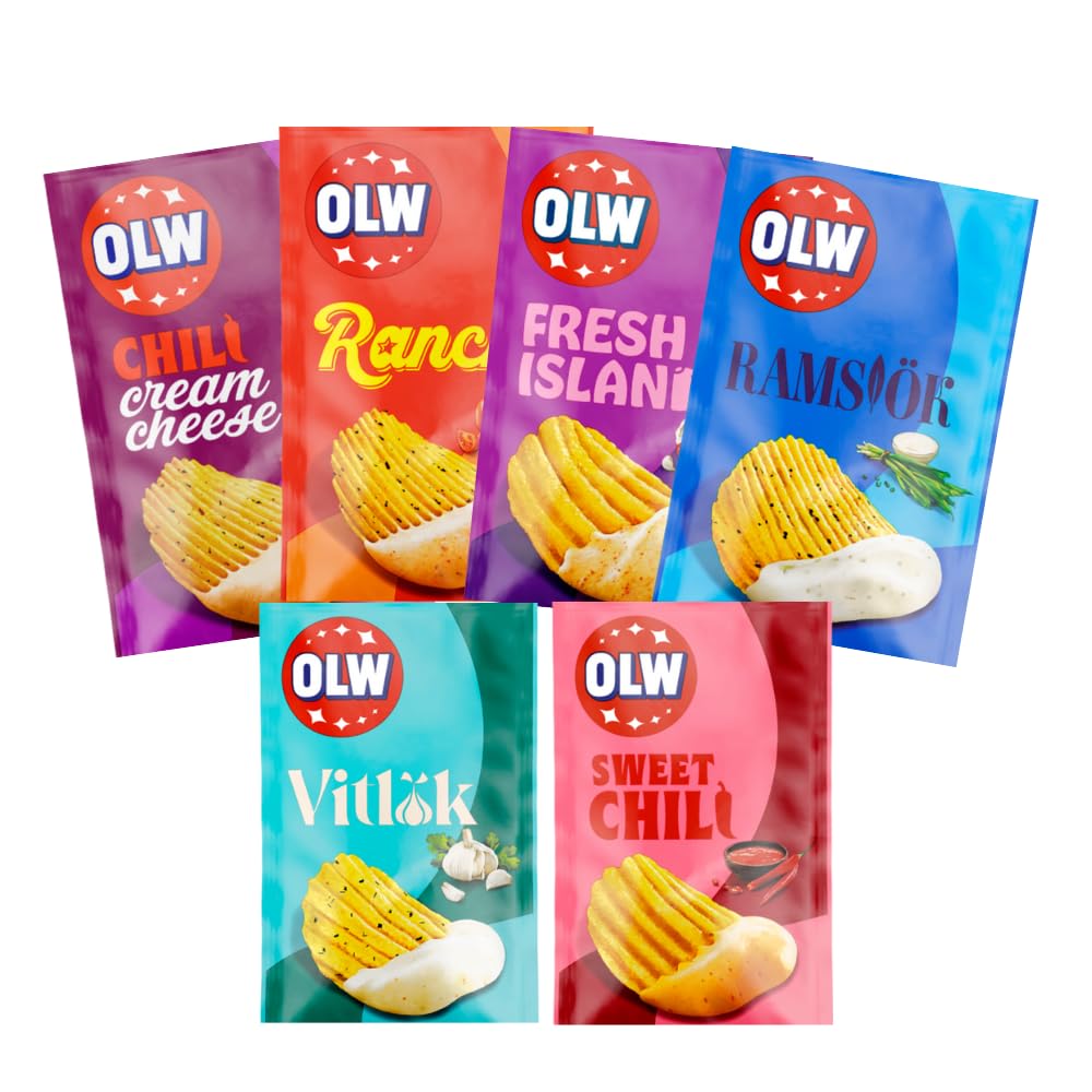 Dip Sauces Variety Pack - 6 Authentic Swedish Dip Flavors for Chips and Snacks