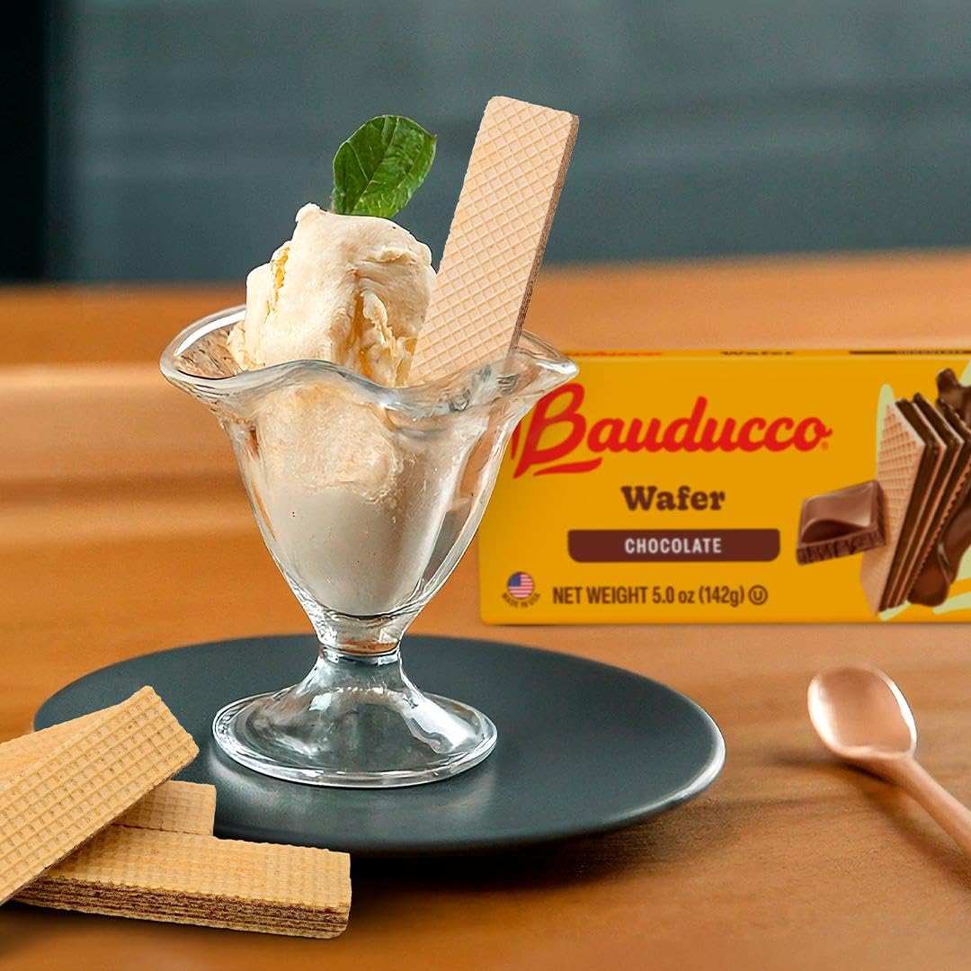 Bauducco Chocolate Wafers - Crispy Wafer Cookies With 3 Delicious, Indulgent Decadent Layers Of Chocolate Flavored Cream - Delicious Sweet Snack Or Dessert 9.0Oz (Pack Of 1)