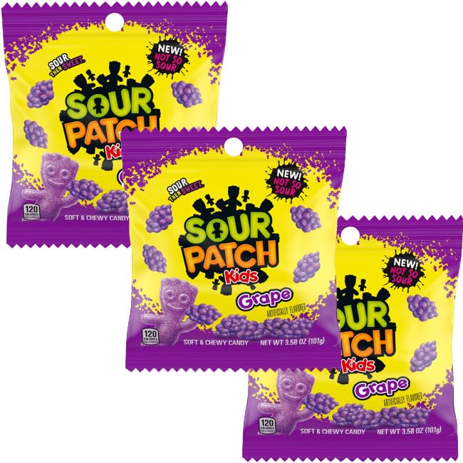 Sour Kids Grape, 3.58 Ounce Bags (Pack of 3)