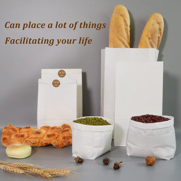 Paper Lunch Bags 100 Count Large White Lunch Bags White Paper Bags 8Lb White Lunch Sacks Strong For Small Business