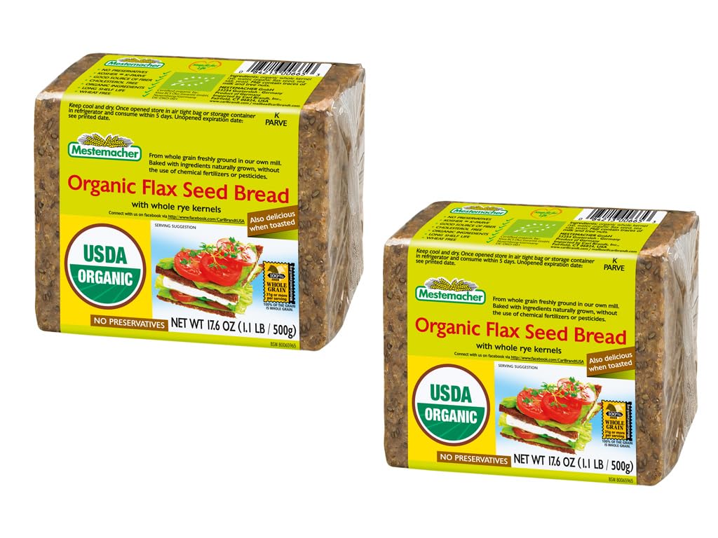 Organic Flax Seed Bread, 17.6 oz, pack of 2