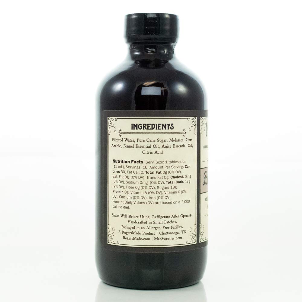 MacSweeties Cocktail Syrups - Black Licorice Flavor - 8 Fl Oz Bottle
