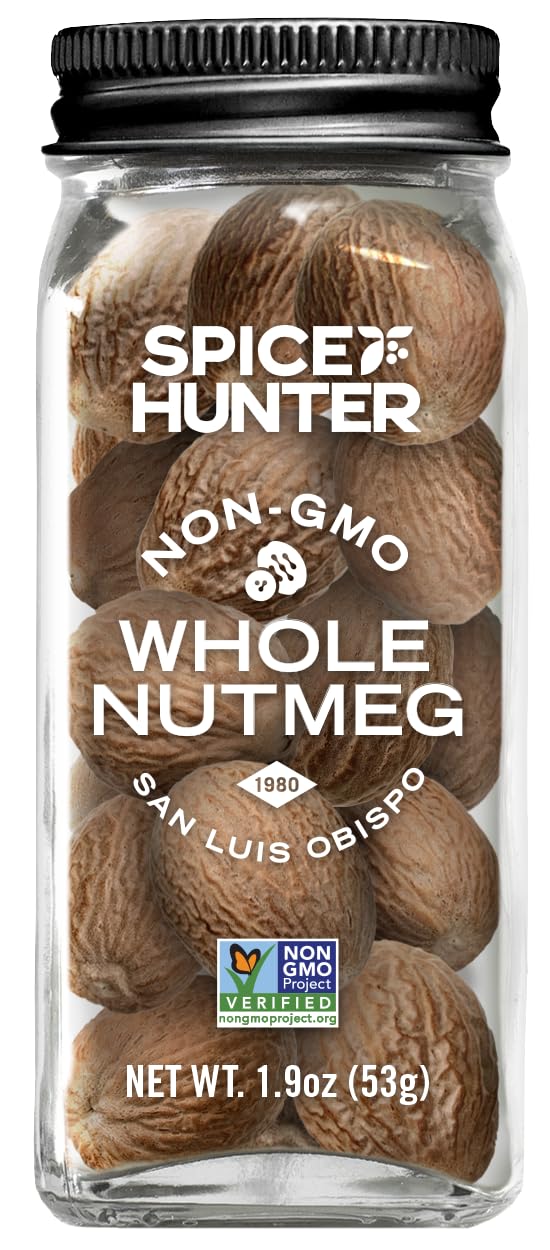 The Spice Hunter Organic Nutmeg, Whole, 1.8 oz. jar