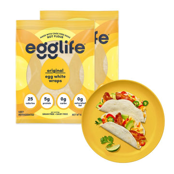egglife Egg White Wraps - Gluten Free, Dairy Free, Keto Friendly - 12 Total Wraps (2 Packs)