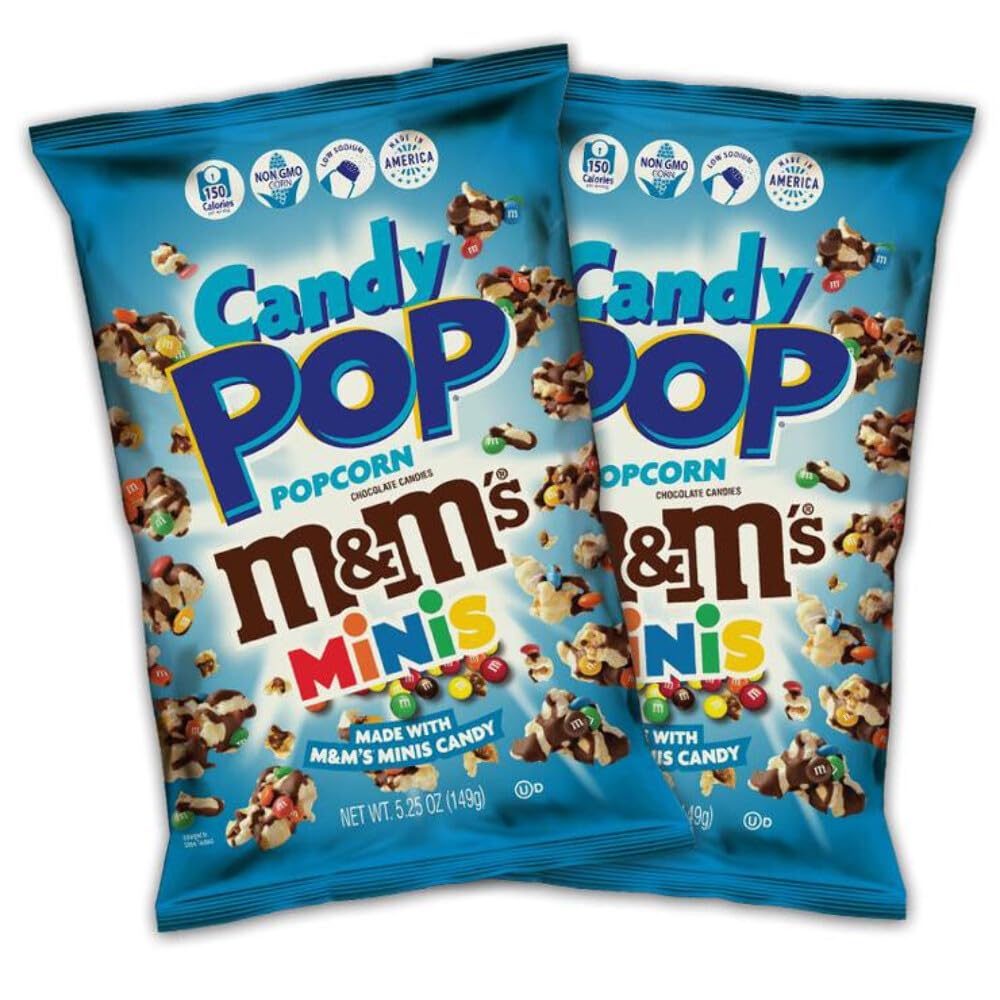 Candy Pop M&Ms Candy Coated Popcorn (5.25oz bags, 16-Pack)