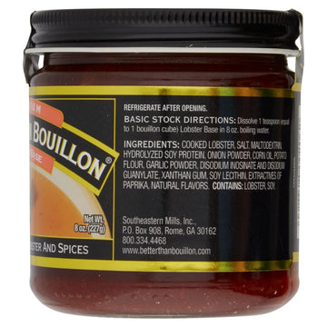 Better Than Bouillon Premium Lobster Base, 8 Ounce, Makes 9.5 Quarts of Broth, Model 600061