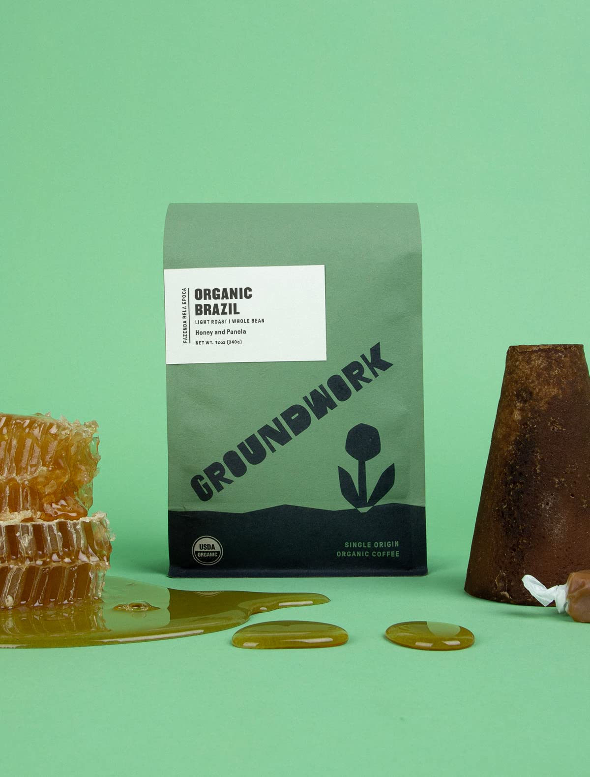 Groundwork Coffee Co Organic Brazil Whole Bean Coffee 12 Oz