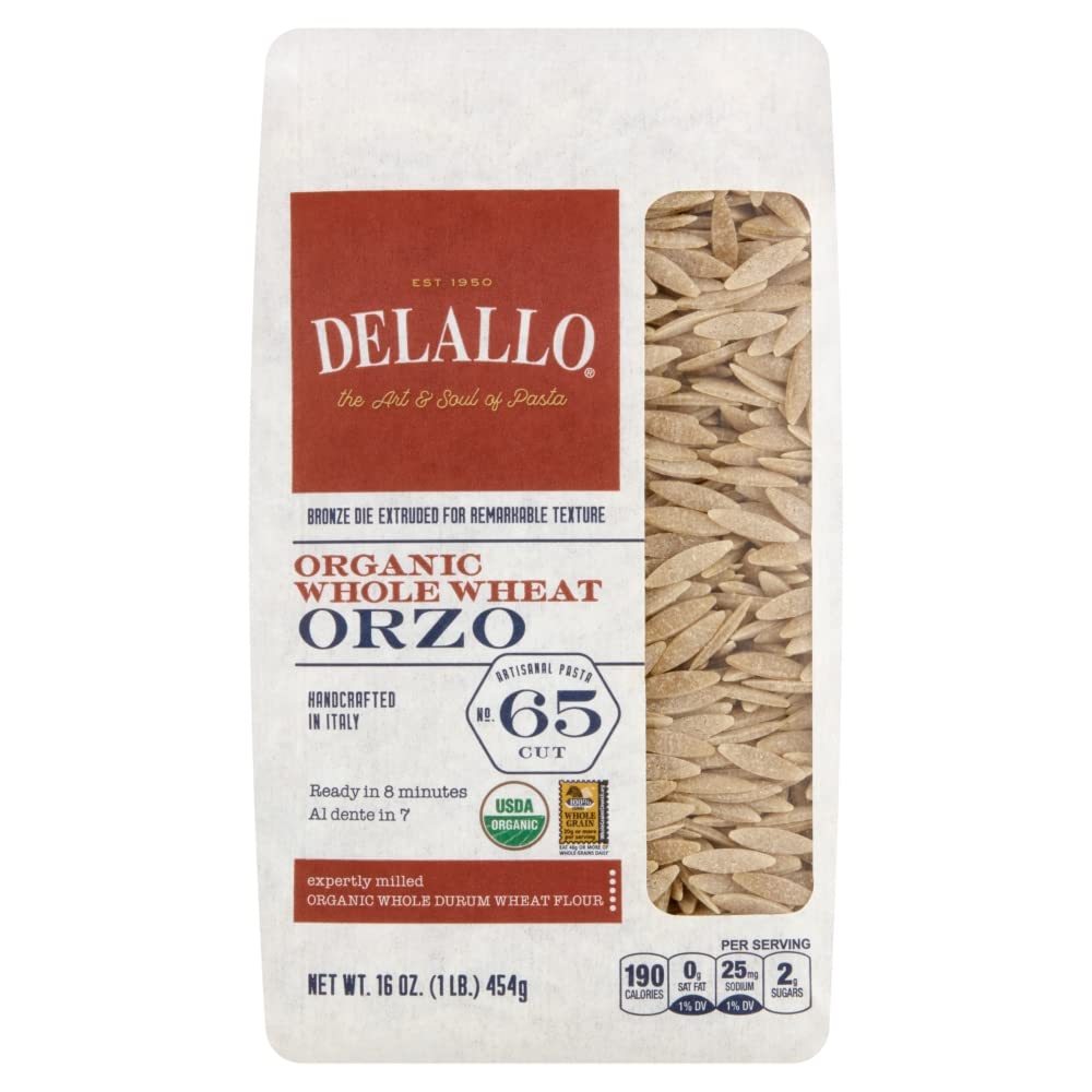 DeLallo Whole Wheat Orzo 16.0 OZ(Pack of 12)12