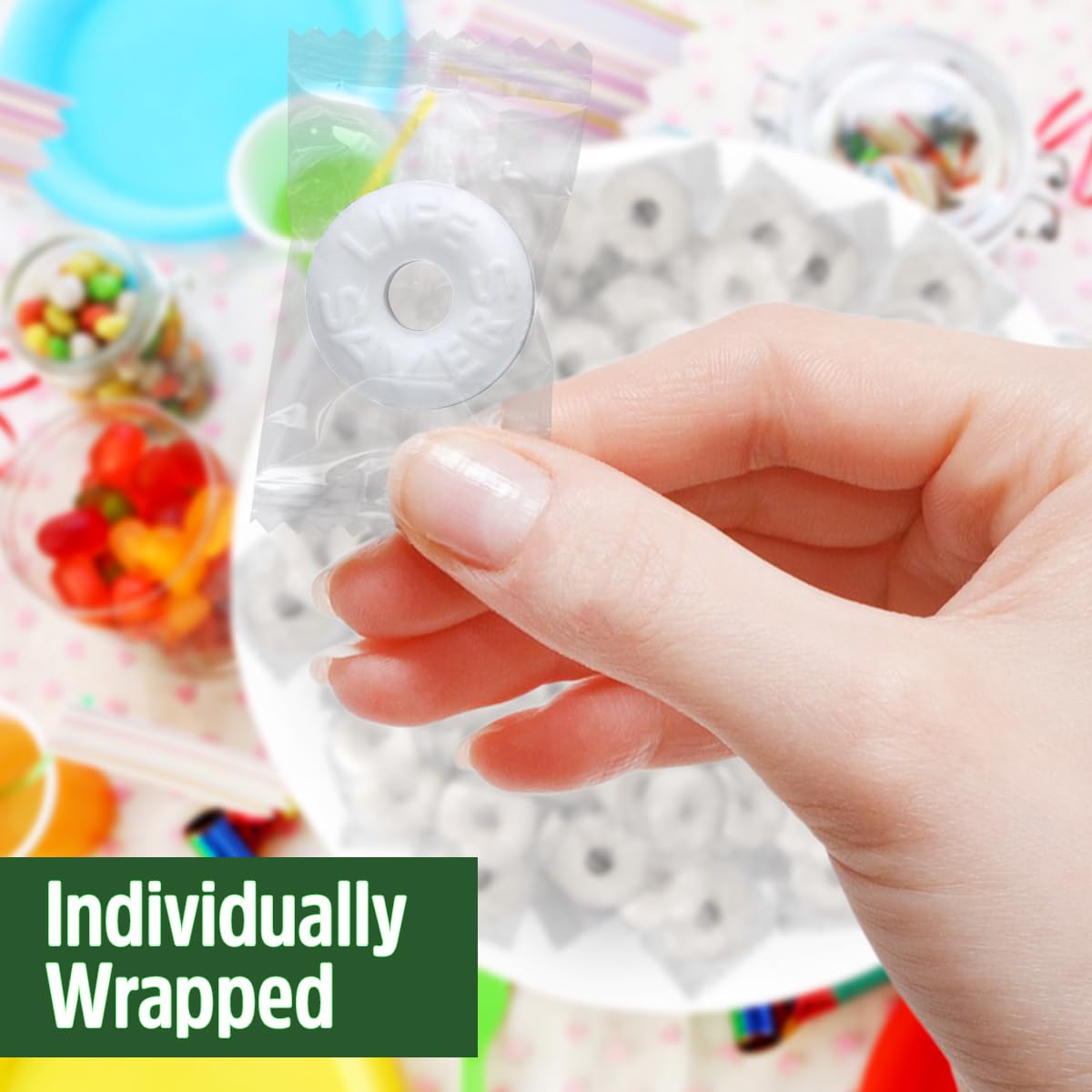 SWEETSIDE CANDY CO. Wint O Green Hard Candy Bulk 2lb Pack, Individually Wrapped, Perfect for Gifting and Events, Classic Wintergreen Flavor
