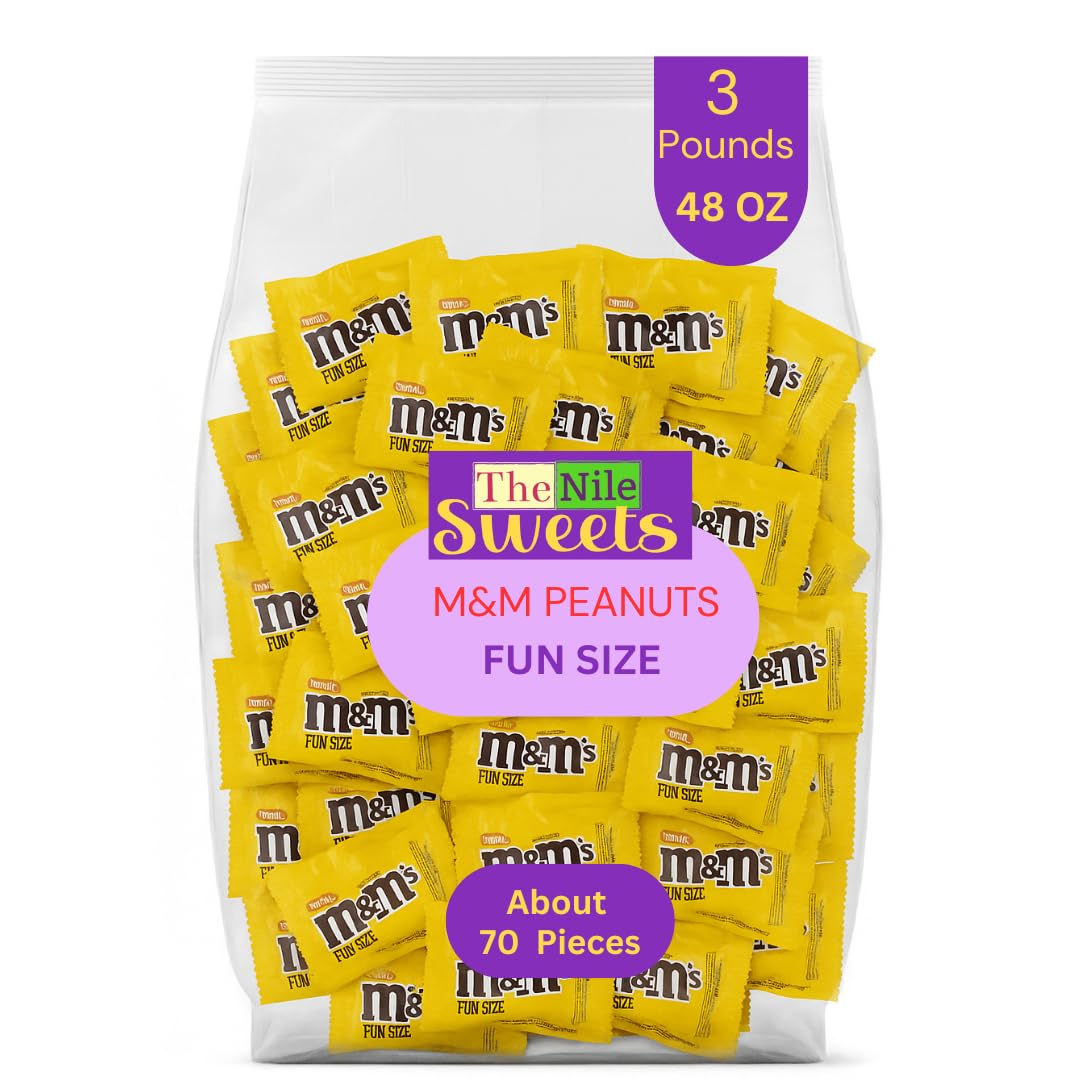 Milk Chocolate Peanut M&Ms Fun Sized Individual Bags - Bulk Milk Chocolate Bulk Filler Candies - Candy For Parties And Holidays By The Nile Sweets (3 Pound)