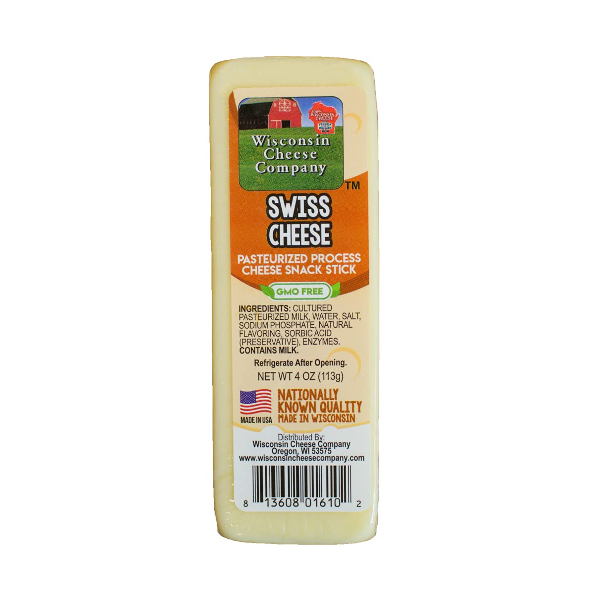 Wisconsin Cheese Company Specialty Cheese & er Gift Box - 100% Gouda, Smoked Cheddar, Salami, Tomato Basil Cheddar, Swiss - 6 Piece Set