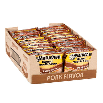 Maruchan Instant Ramen Noodles, Pork Flavor, 3 Ounce (Pack of 24) Ready to Eat Meals