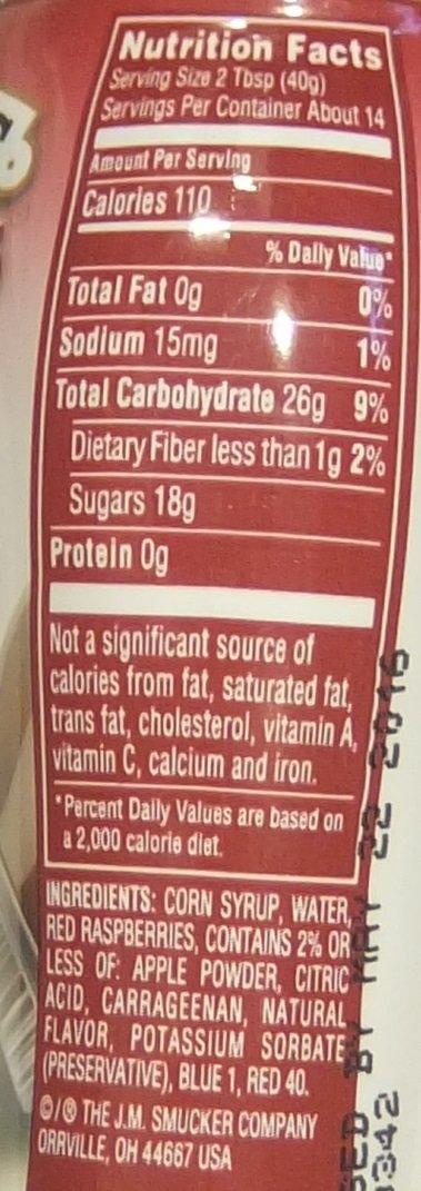 Smuckers PlateSc r Dessert Topping, Raspberry, 19.5 Ounce Squeezable Bottle