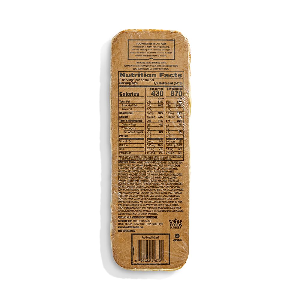 Whole Foods Market, Five Cheese Flatbread, 9.95 Ounce