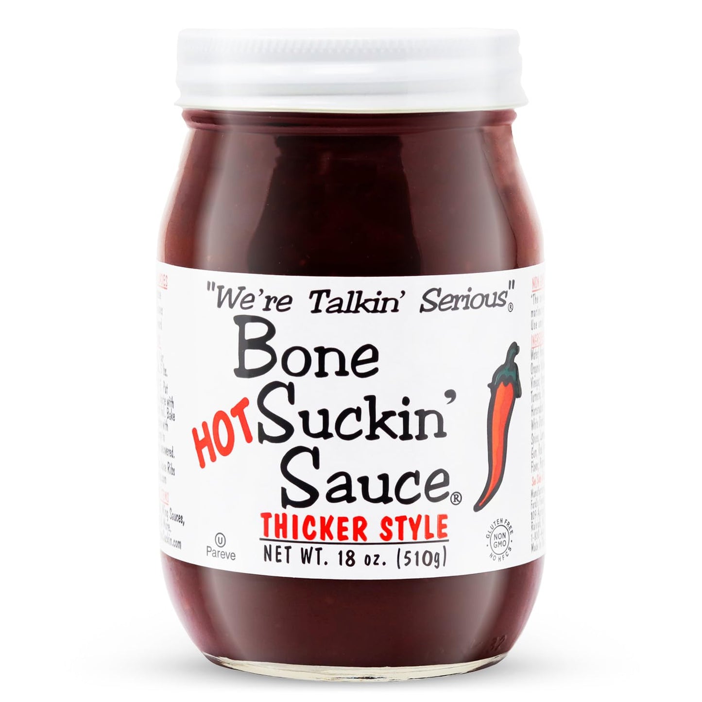 Bone Suckin, Sauce Barbeque Thicker Hot, 16 Ounce