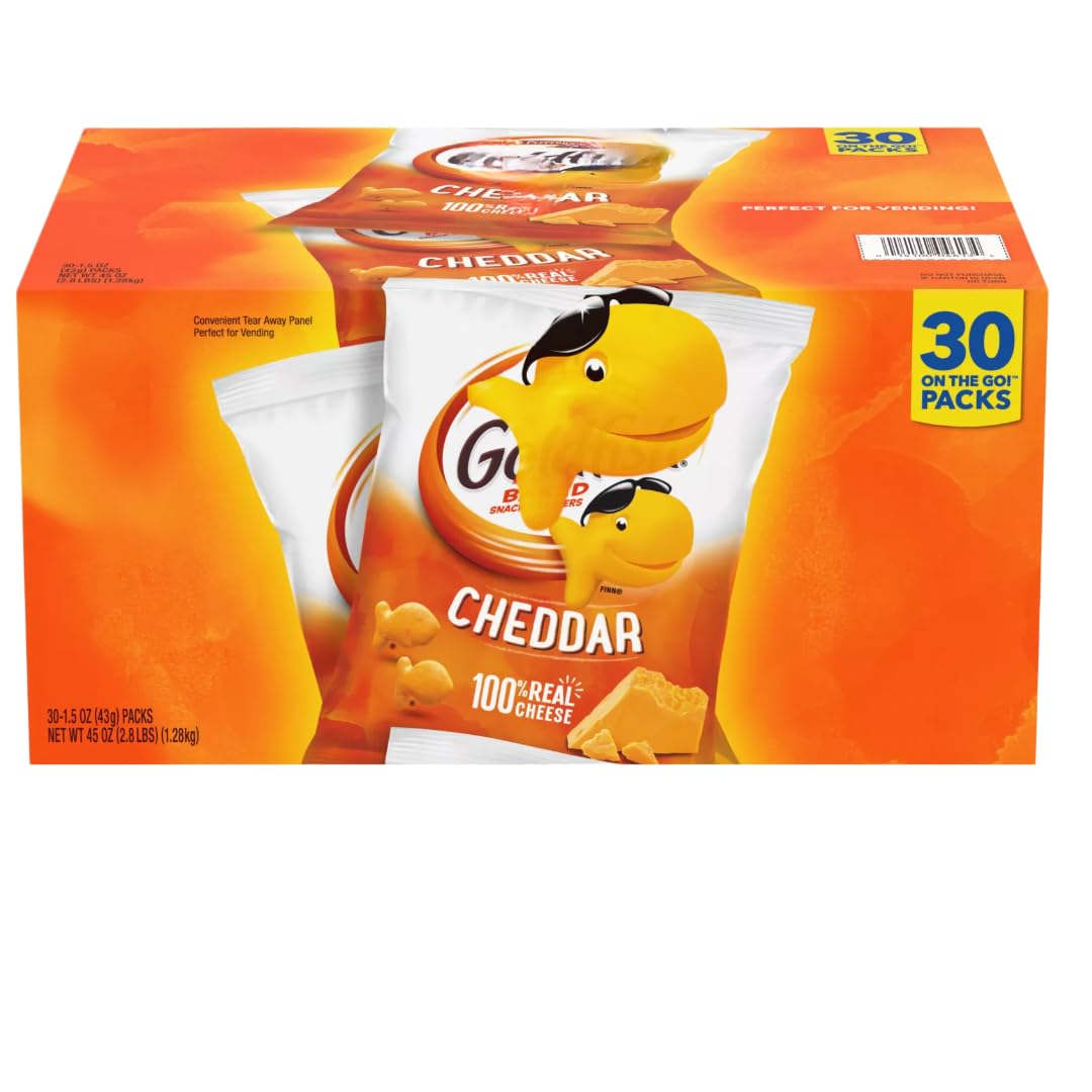 Cheddar Crackers, Individual Snack Packs, 1.5 oz, 30 Count (1 Pack)