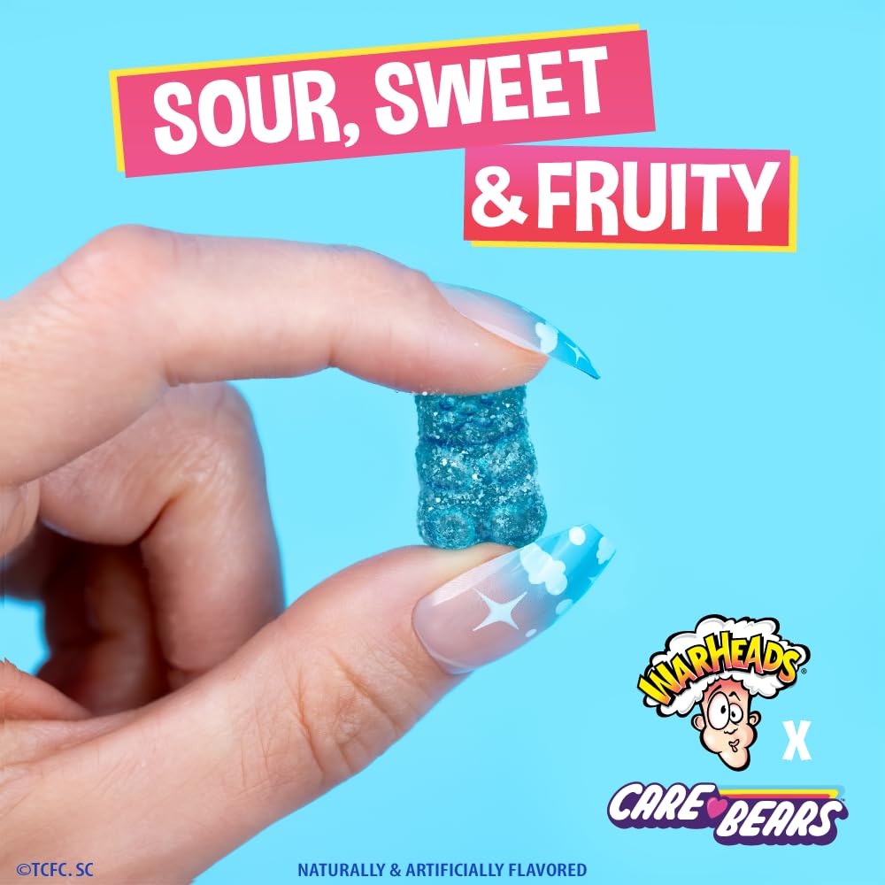 Warheads Care Bears - Sour Grumpy Bears - Blue Raspberry Flavor - 3.5 oz. Theater Boxes - 2 Pack