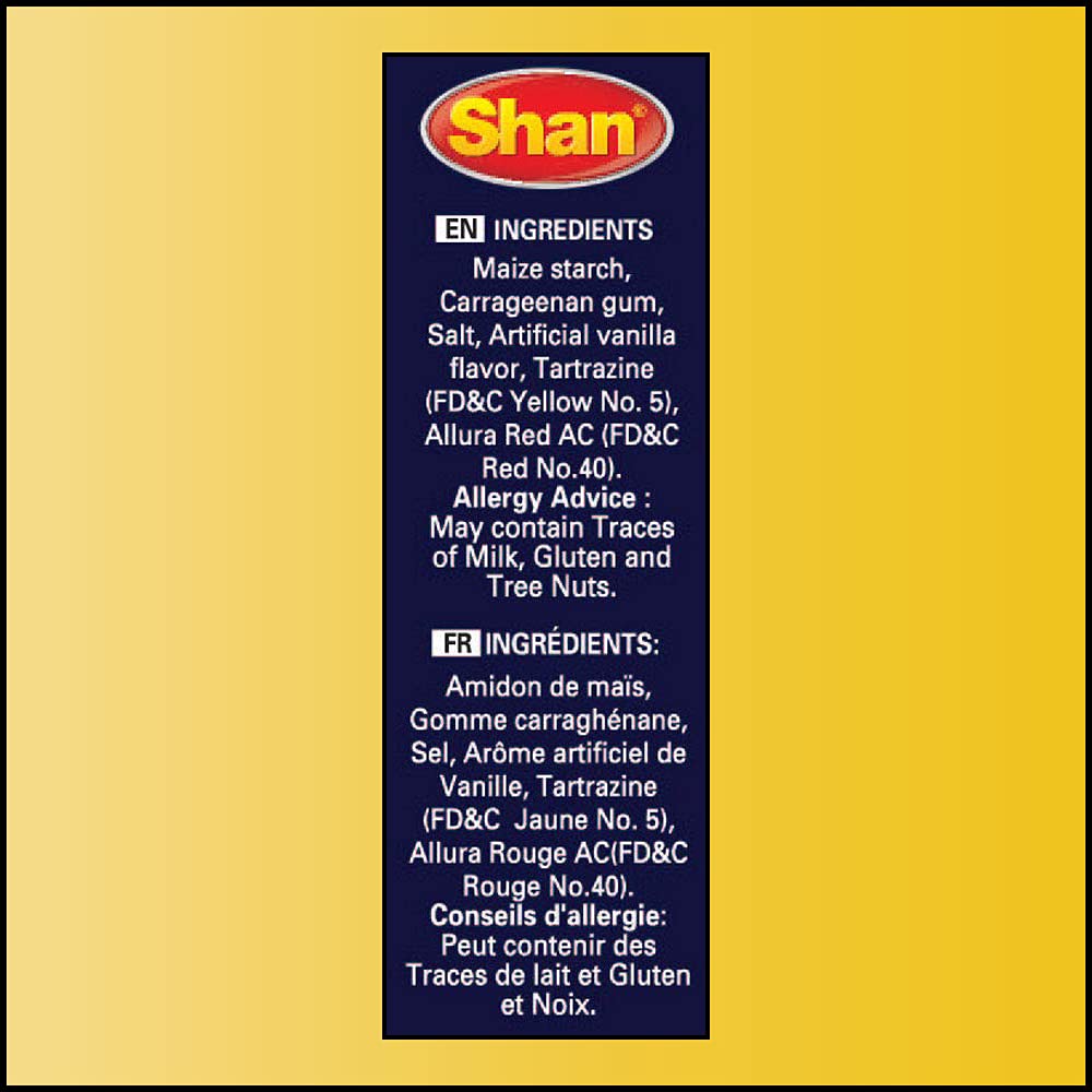 Shan - Custard Powder Vanilla, 7 Oz (200G) Suitable For Vegetarians, Halal