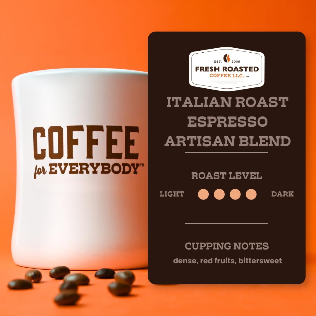 Fresh Roasted Coffee, Italian Roast, 12 Oz, Dark, Kosher, Ground