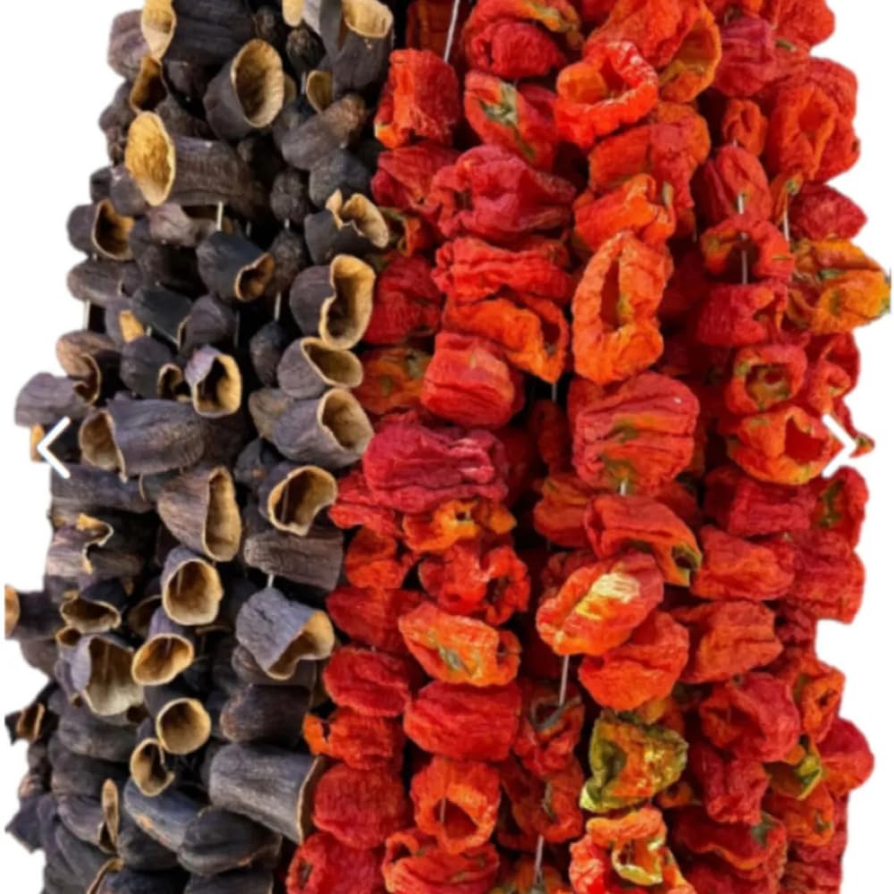 Turkish Hatay Local Handmade Natural Dried Bell Pepper (Bitter) & Eggplant 50 50 Ad New Season